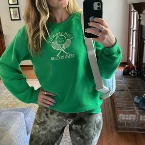 Tennis club crewneck pull over Palm Springs tennis racket vintage retro unisex